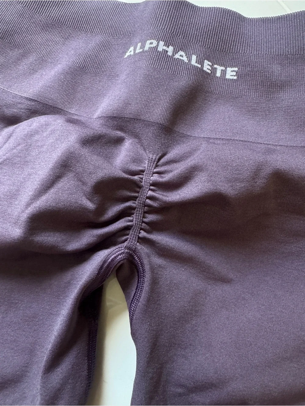 Alphalete Amplify Seamless Scrunch Biker Shorts Purple Dove Size L